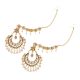 Handmade Regal Crescent Kundan Pearl Earcuffs